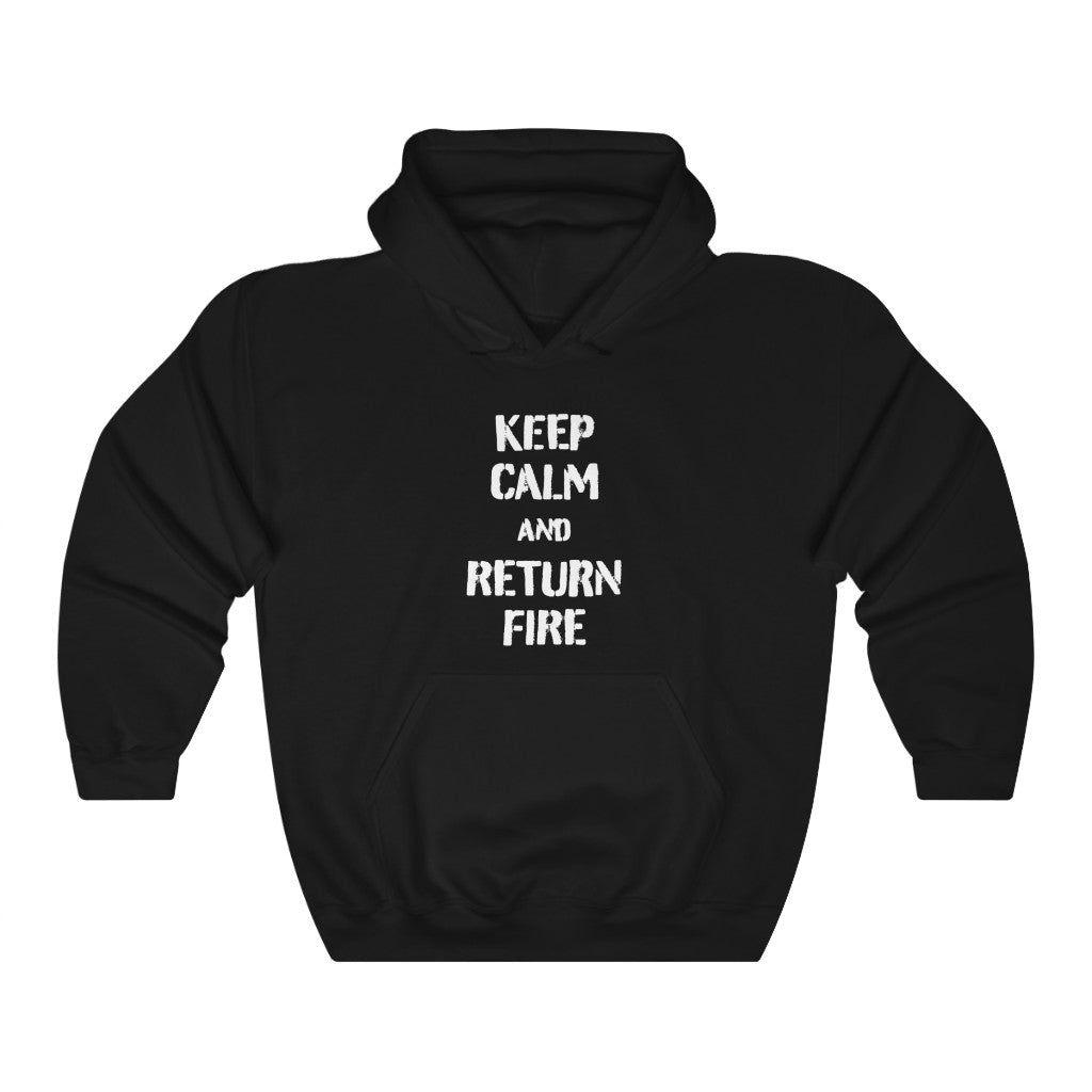 Keep Calm And Return Fire Unisex Heavy Blend Hooded Sweatshirt