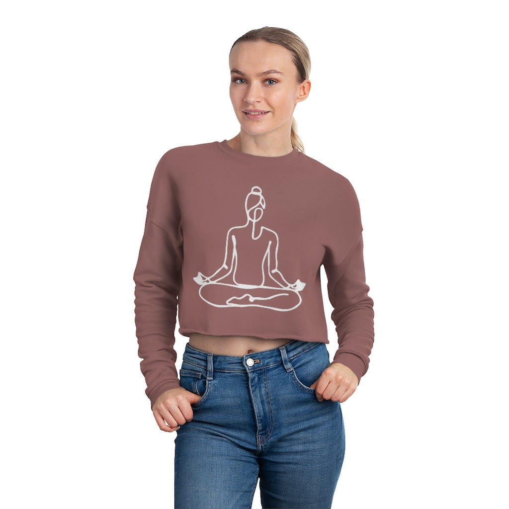 Meditating Pose Women's Cropped Sweatshirt