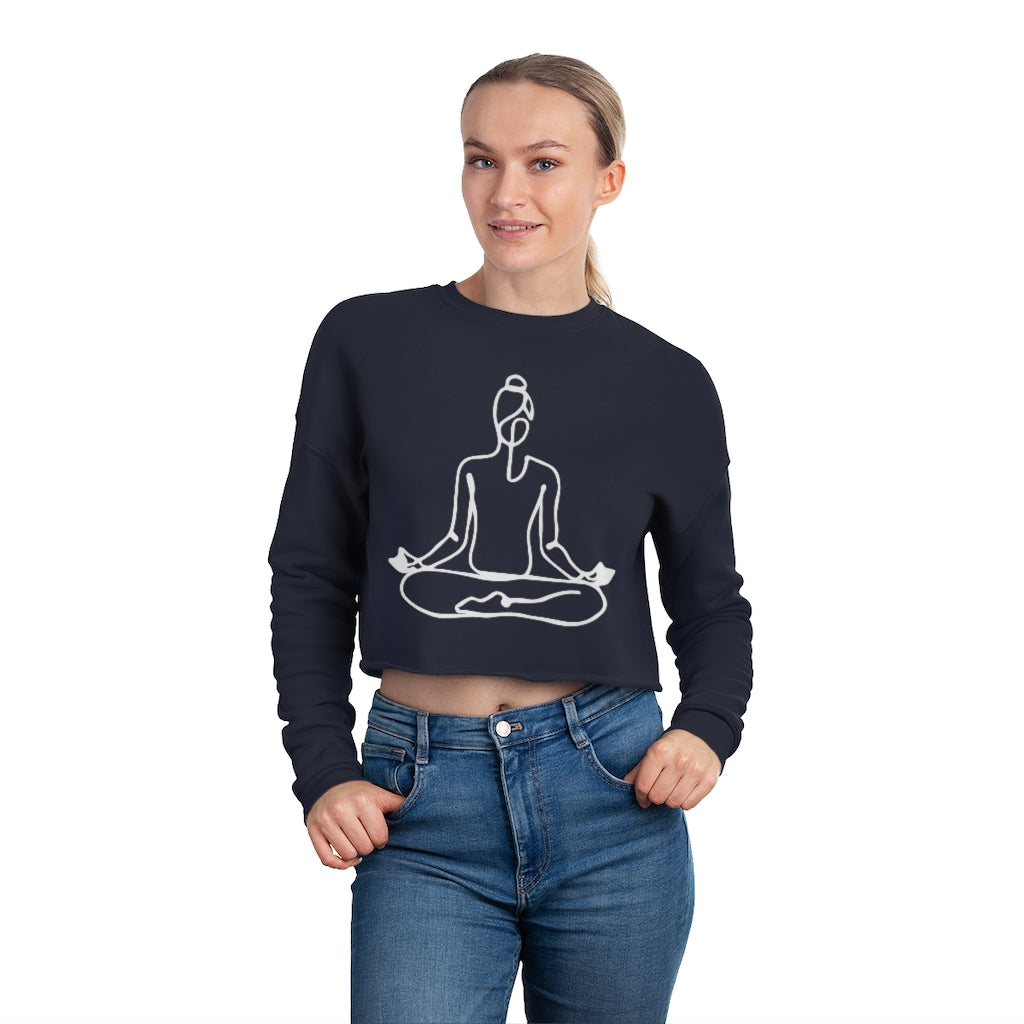 Meditating Pose Women's Cropped Sweatshirt