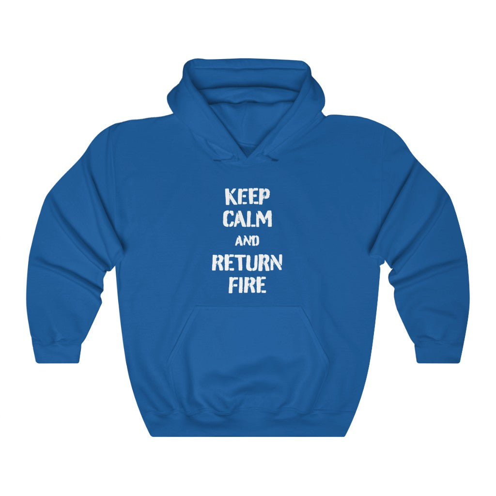 Keep Calm And Return Fire Unisex Heavy Blend Hooded Sweatshirt